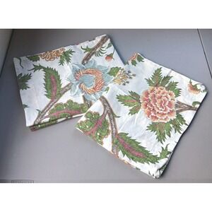 2 Noble Excellence Botanical Pillow Shams Luxury Old Money Cotton Linen‎ Floral